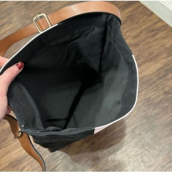 VICTORIAS SECRET Pink Black tan Shoulder Cross Strap Tote Bag NWT $78 Women New - Picture 4 of 16